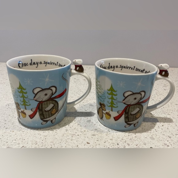 Set of 2 Starbucks Huxley Mouse Holiday Christmas New Bone China Mugs, 2010 - Picture 1 of 13